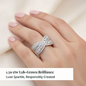 Luxuriant Lab Grown Diamond (G VS 10.0) 1.50 ctw Ring in 14K Yellow Gold Over Sterling Silver (Size 9.0)