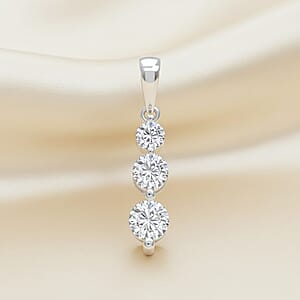 Diamond Pendant in 14K White Gold with Stainless Steel Necklace 0.50 ctw (18 Inches)