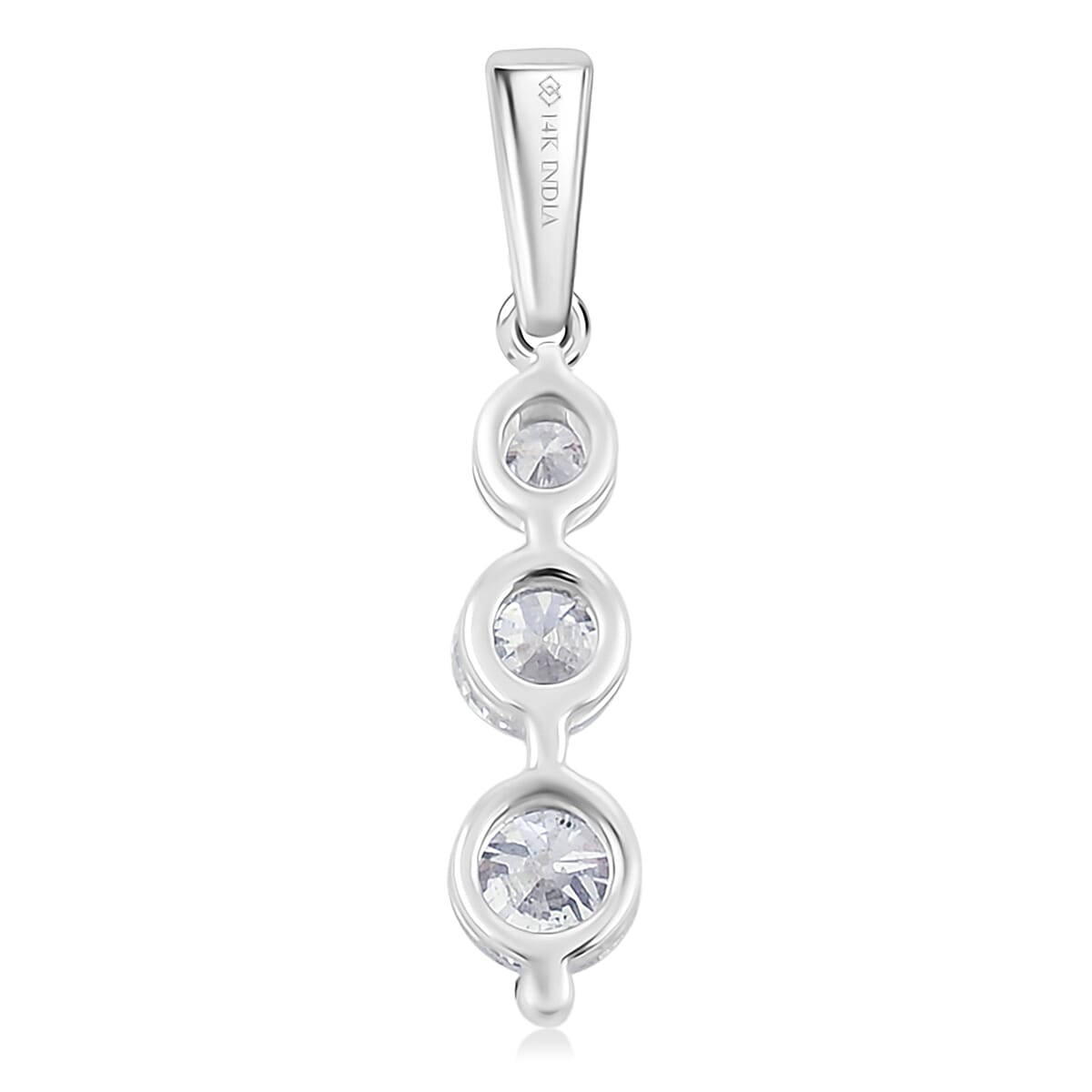 Diamond Pendant in 14K White Gold with Stainless Steel Necklace 0.50 ctw (18 Inches)