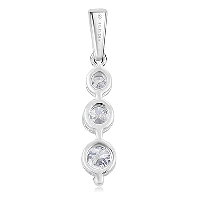 Diamond Pendant in 14K White Gold with Stainless Steel Necklace 0.50 ctw (18 Inches)