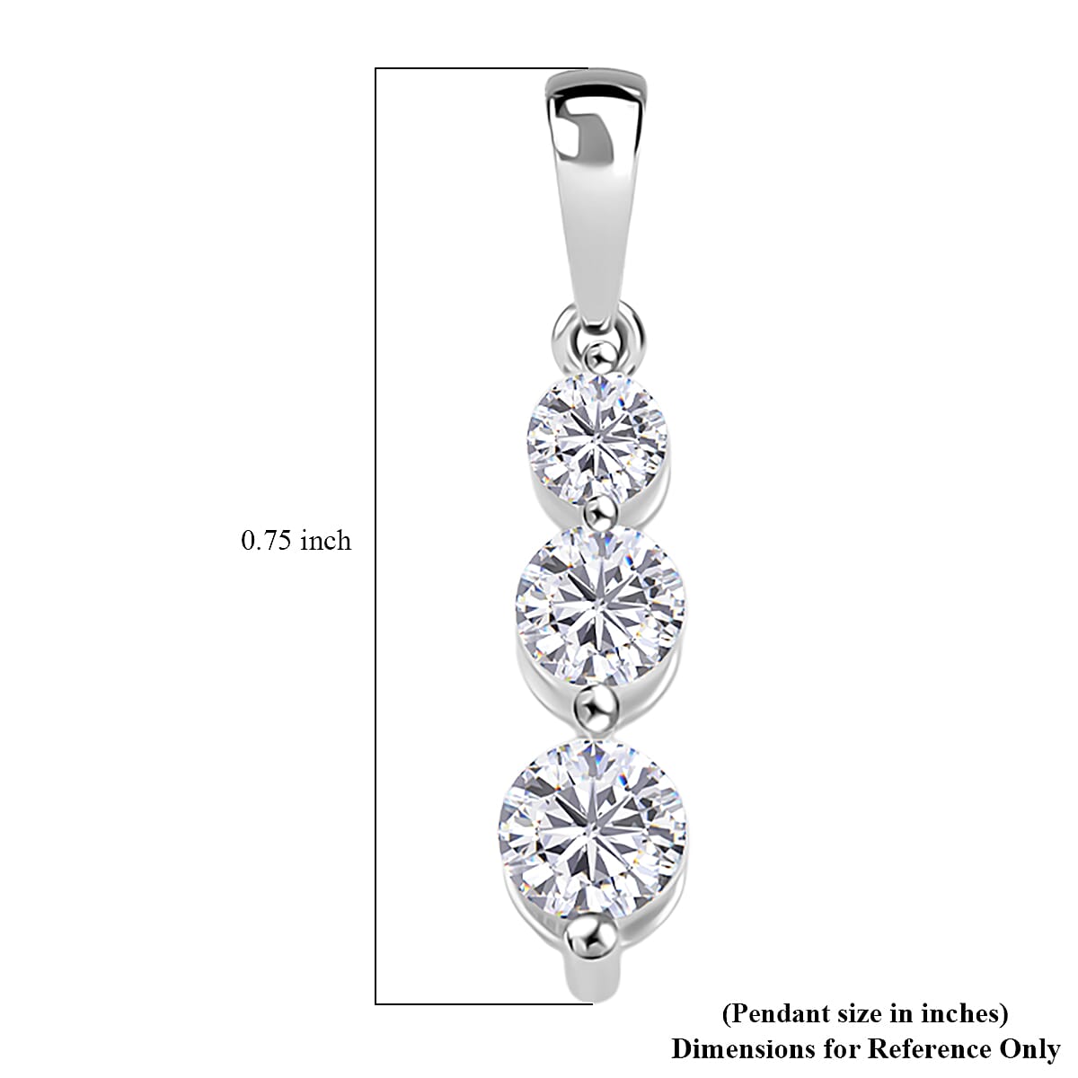 Diamond Pendant in 14K White Gold with Stainless Steel Necklace 0.50 ctw (18 Inches)