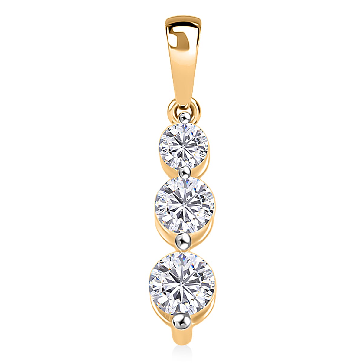 Diamond  Pendant in 14K Yellow Gold with Stainless Steel Necklace 0.50 ctw (18 Inches) image number 0
