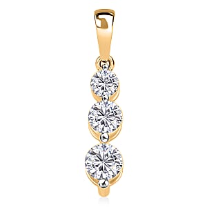 Diamond  Pendant in 14K Yellow Gold with Stainless Steel Necklace 0.50 ctw (18 Inches)