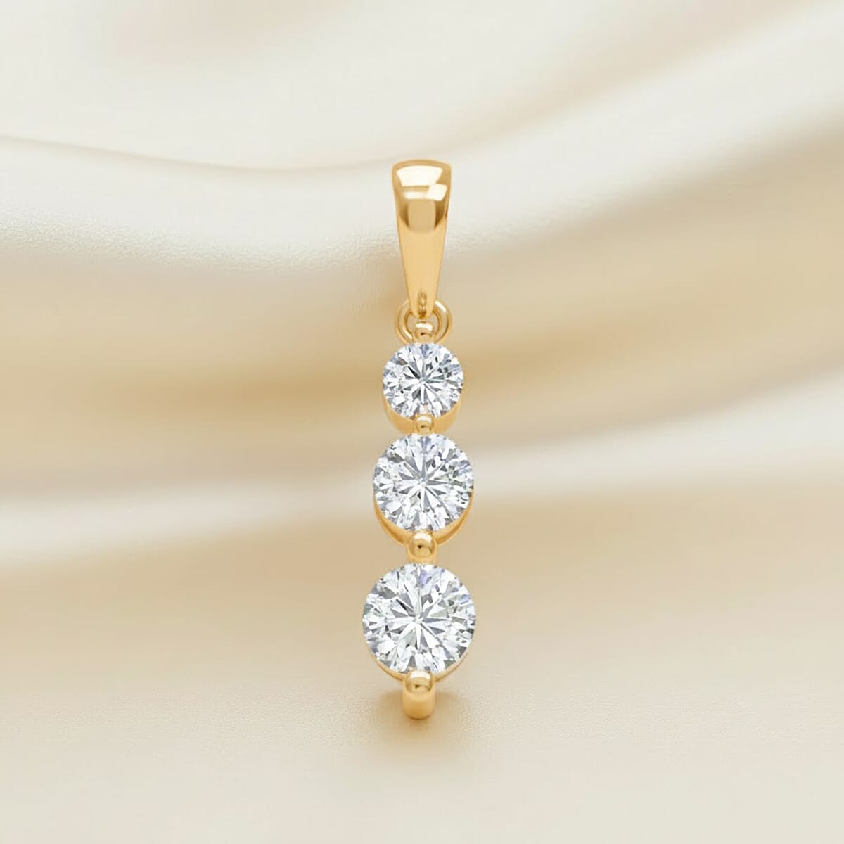 Diamond  Pendant in 14K Yellow Gold with Stainless Steel Necklace 0.50 ctw (18 Inches) image number 1