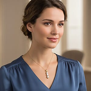 Diamond  Pendant in 14K Yellow Gold with Stainless Steel Necklace 0.50 ctw (18 Inches)