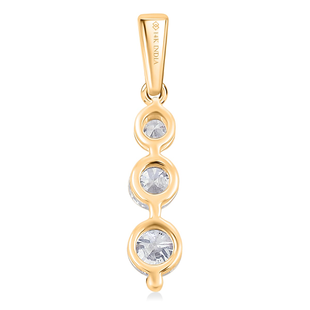 Diamond  Pendant in 14K Yellow Gold with Stainless Steel Necklace 0.50 ctw (18 Inches) image number 4