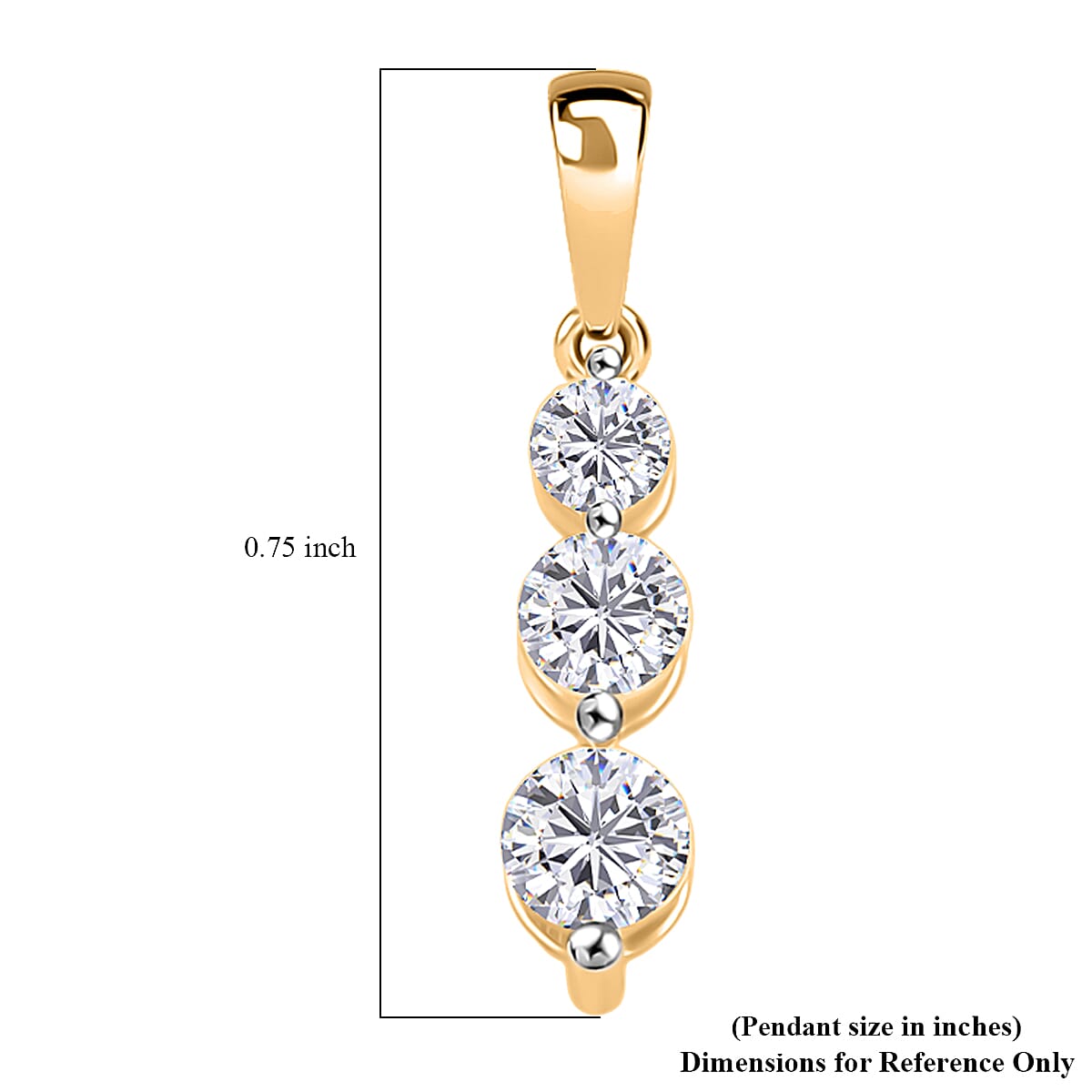 Diamond  Pendant in 14K Yellow Gold with Stainless Steel Necklace 0.50 ctw (18 Inches) image number 5