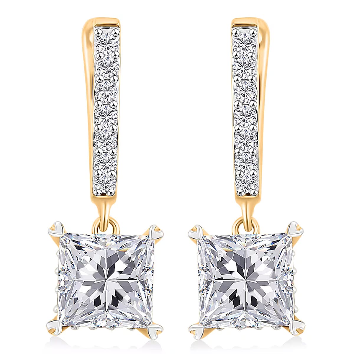 Luxuriant Lab Grown Diamond G VS 4.25 ctw Earrings in 14K Yellow Gold Over Sterling Silver  image number 0