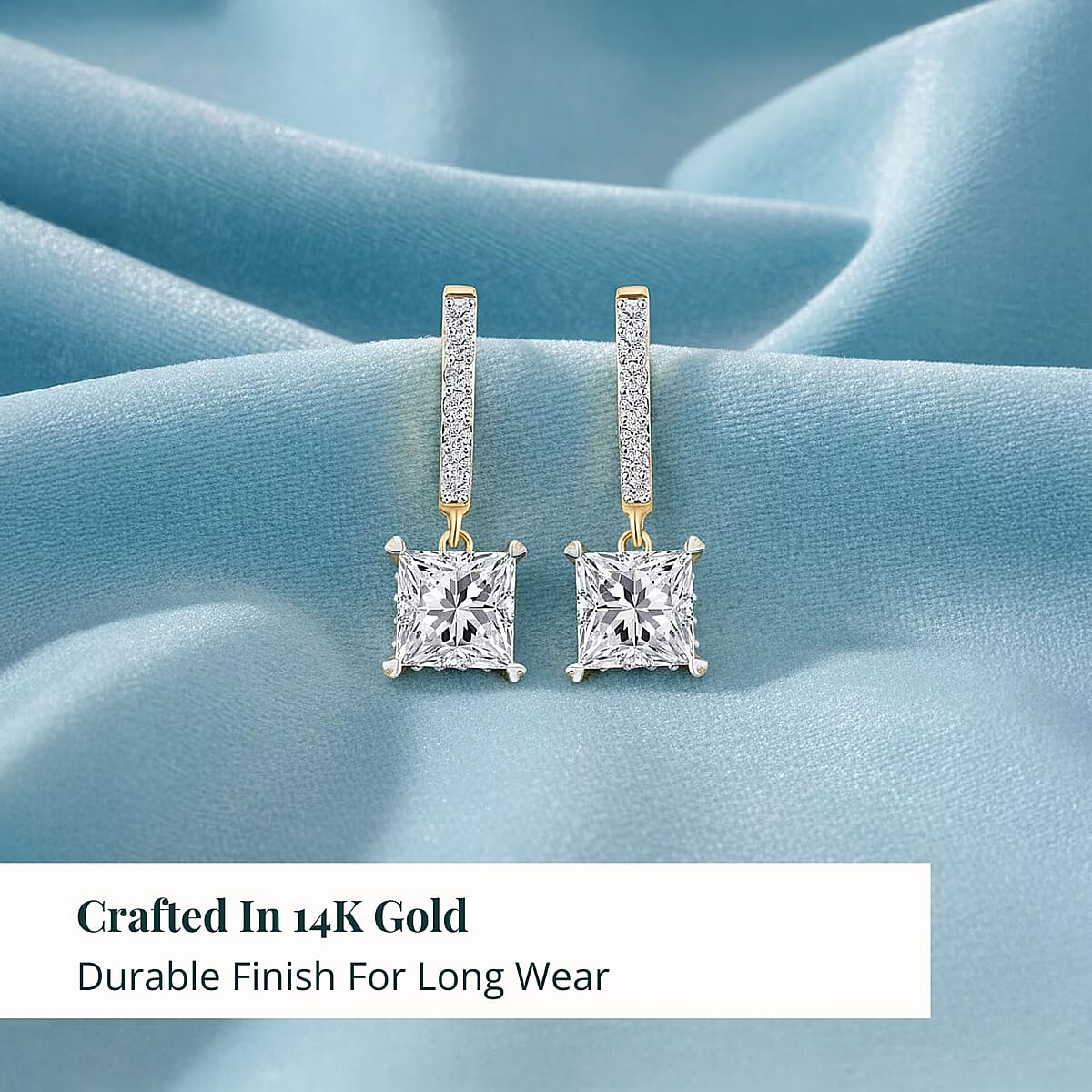 Luxuriant Lab Grown Diamond G VS 4.25 ctw Earrings in 14K Yellow Gold Over Sterling Silver  image number 2