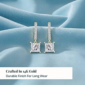 Luxuriant Lab Grown Diamond G VS 4.25 ctw Earrings in 14K Yellow Gold Over Sterling Silver 