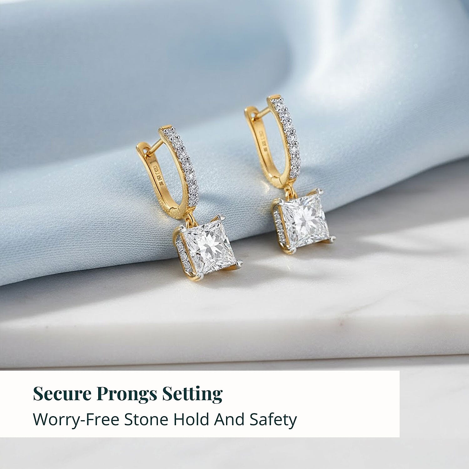 Luxuriant Lab Grown Diamond G VS 4.25 ctw Earrings in 14K Yellow Gold Over Sterling Silver 