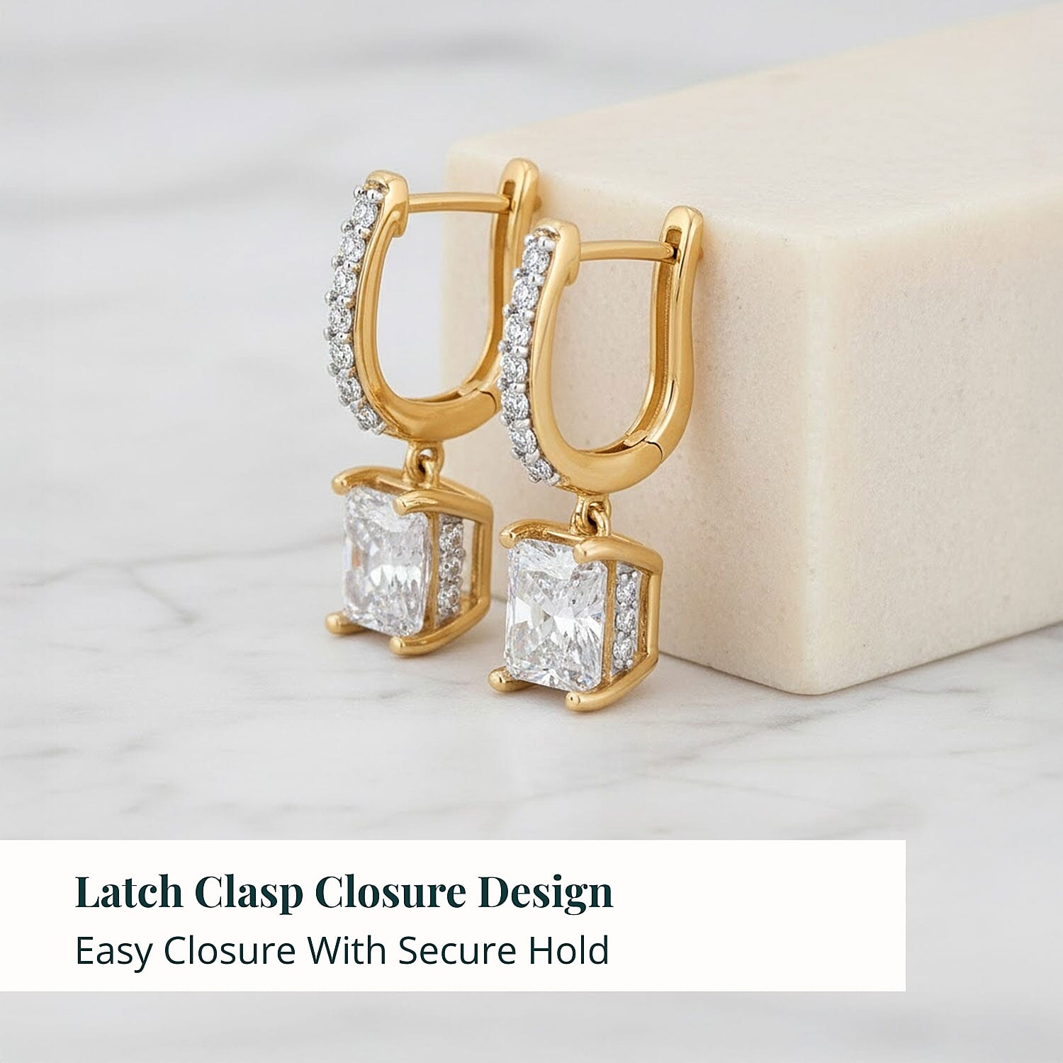 Luxuriant Lab Grown Diamond G VS 4.25 ctw Earrings in 14K Yellow Gold Over Sterling Silver 