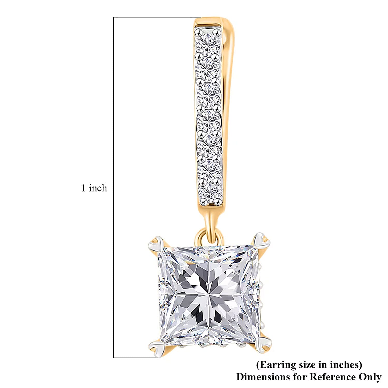 Luxuriant Lab Grown Diamond G VS 4.25 ctw Earrings in 14K Yellow Gold Over Sterling Silver 