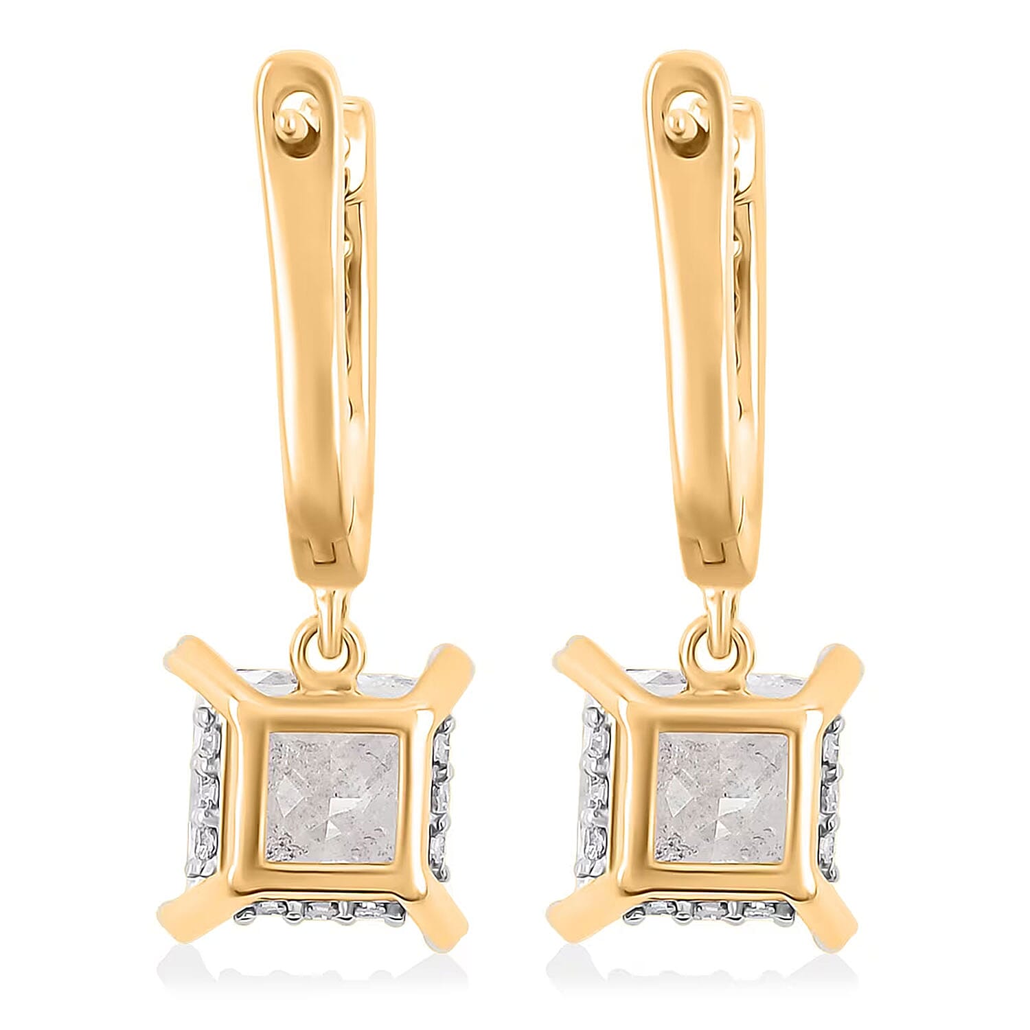 Luxuriant Lab Grown Diamond G VS 4.25 ctw Earrings in 14K Yellow Gold Over Sterling Silver 