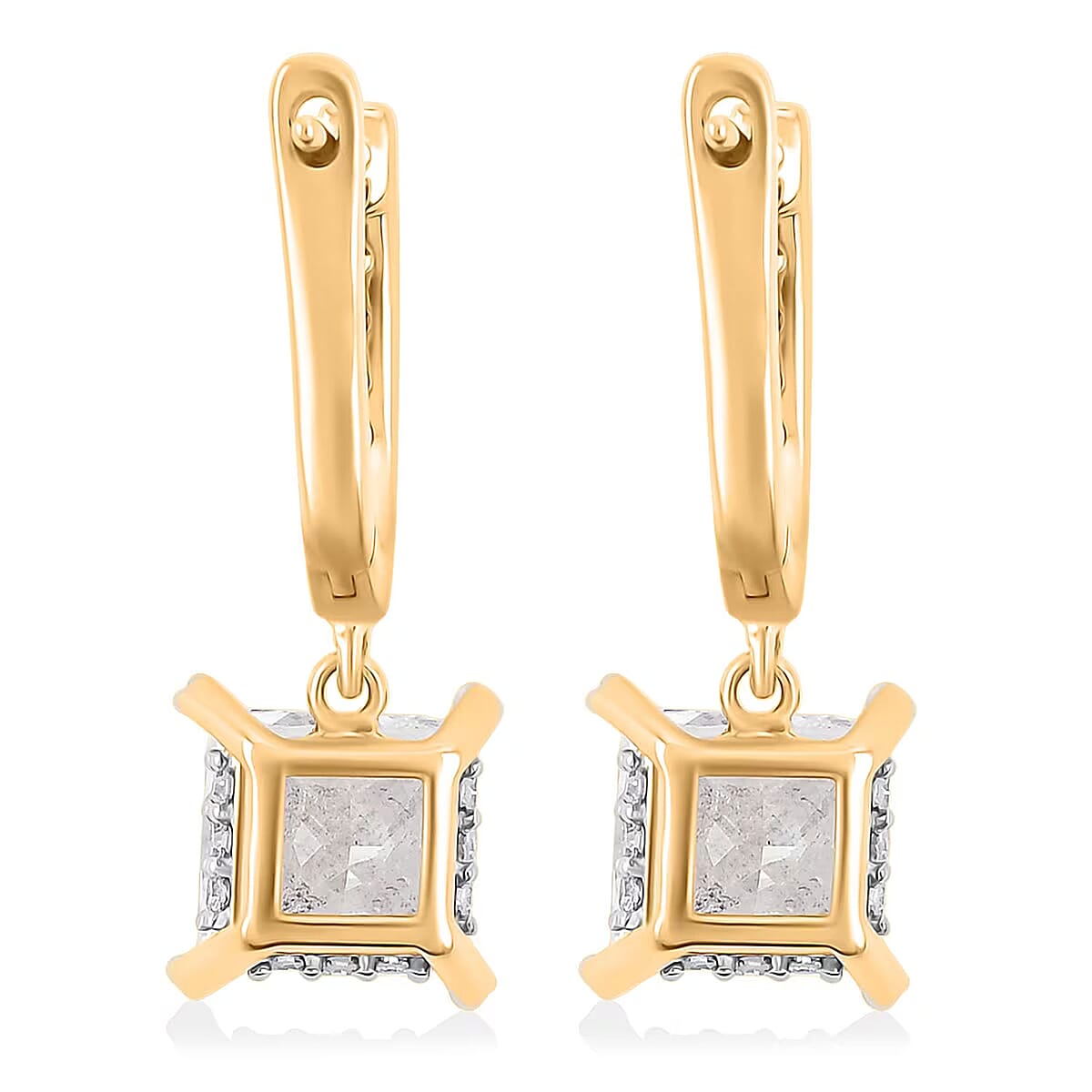 Luxuriant Lab Grown Diamond G VS 4.25 ctw Earrings in 14K Yellow Gold Over Sterling Silver  image number 7