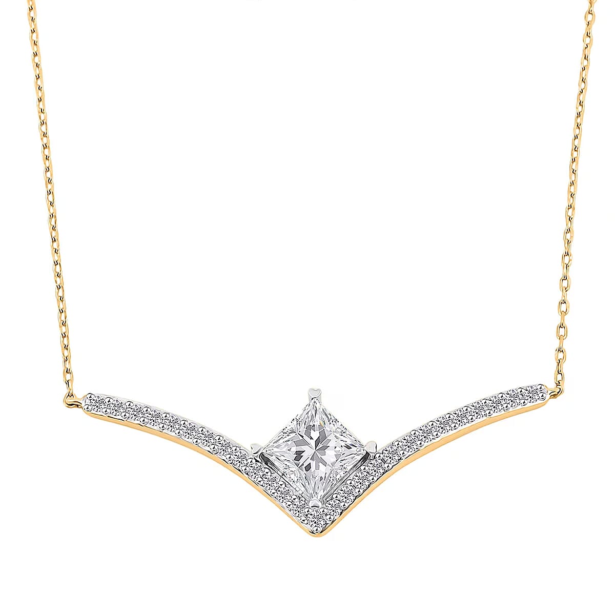 Luxuriant Lab Grown Diamond G VS 2.75 ctw Pendant Necklace 18 Inches in 14K Yellow Gold Over Sterling Silver image number 0