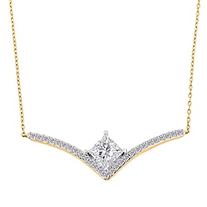 Luxuriant Lab Grown Diamond G VS 2.75 ctw Pendant Necklace 18 Inches in 14K Yellow Gold Over Sterling Silver