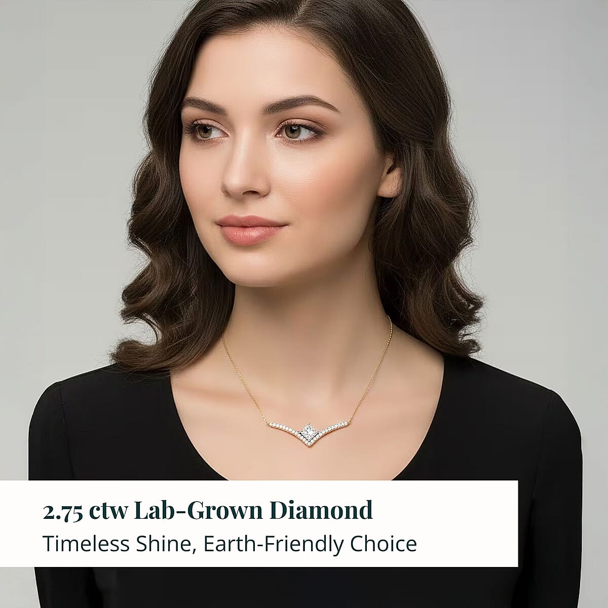 Luxuriant Lab Grown Diamond G VS 2.75 ctw Pendant Necklace 18 Inches in 14K Yellow Gold Over Sterling Silver image number 1