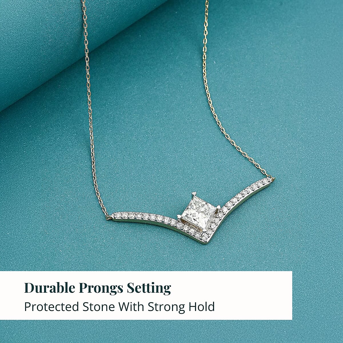 Luxuriant Lab Grown Diamond G VS 2.75 ctw Pendant Necklace 18 Inches in 14K Yellow Gold Over Sterling Silver image number 4