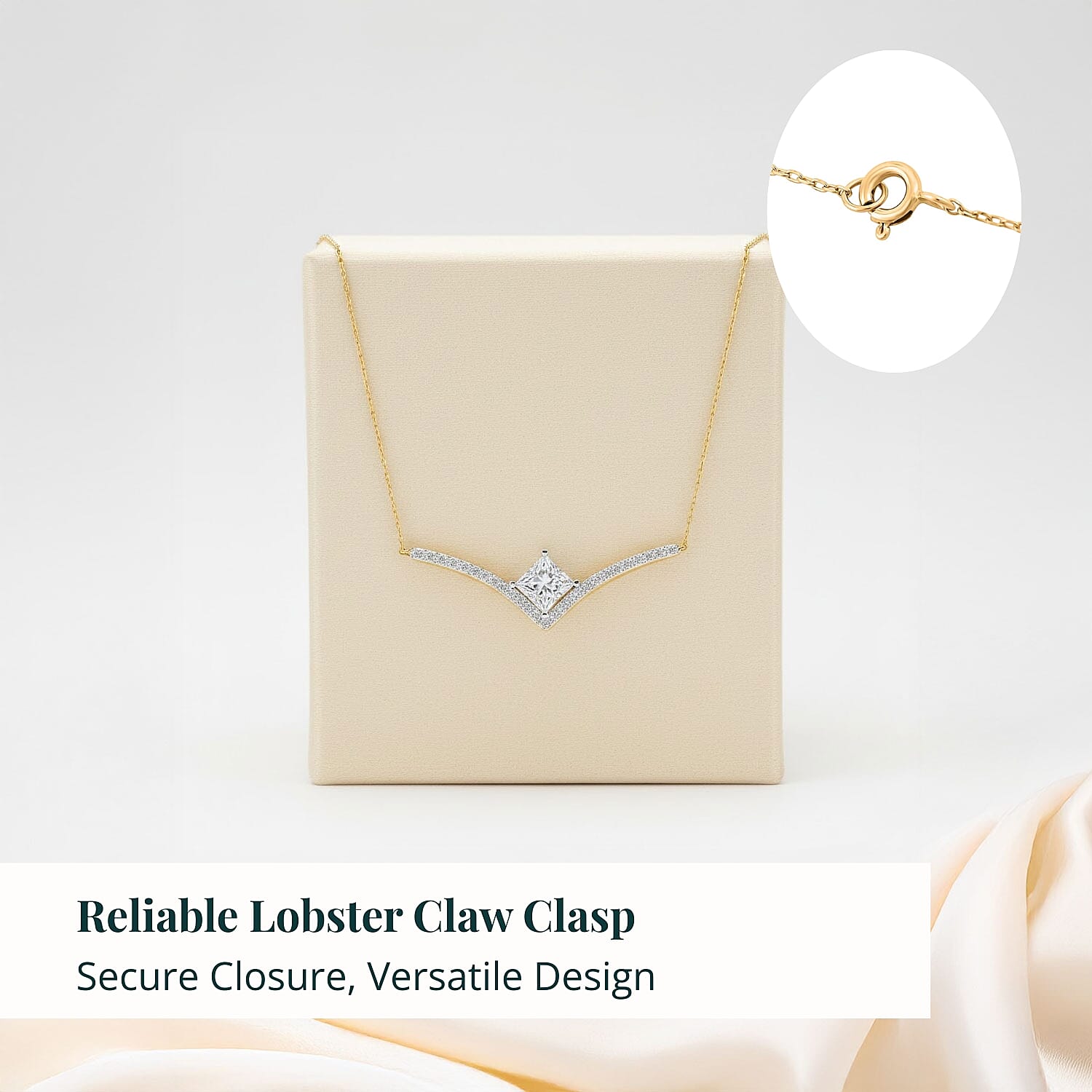 Luxuriant Lab Grown Diamond G VS 2.75 ctw Pendant Necklace 18 Inches in 14K Yellow Gold Over Sterling Silver