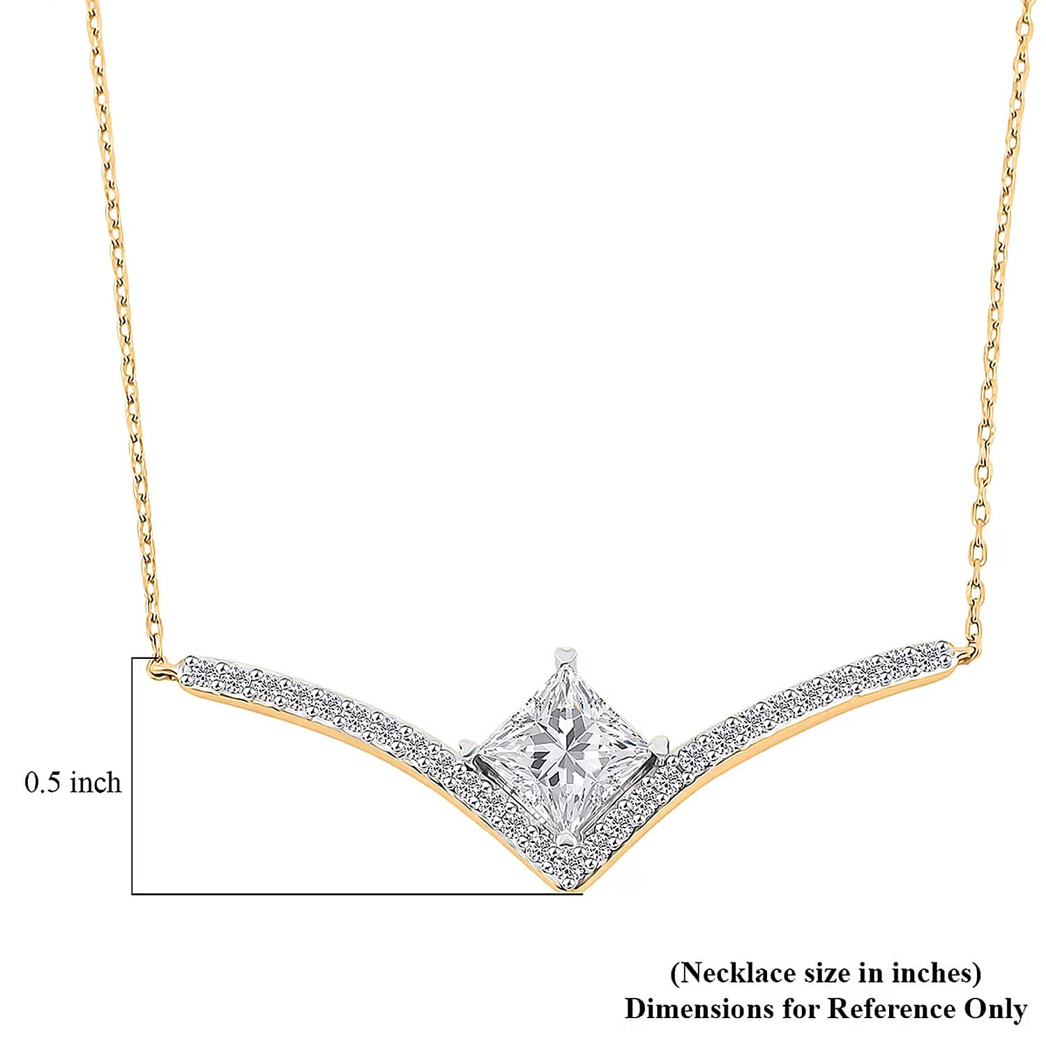 Luxuriant Lab Grown Diamond G VS 2.75 ctw Pendant Necklace 18 Inches in 14K Yellow Gold Over Sterling Silver
