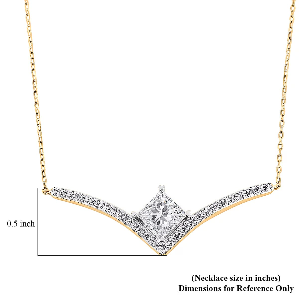Luxuriant Lab Grown Diamond G VS 2.75 ctw Pendant Necklace 18 Inches in 14K Yellow Gold Over Sterling Silver image number 6
