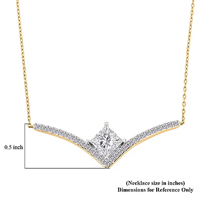Luxuriant Lab Grown Diamond G VS 2.75 ctw Pendant Necklace 18 Inches in 14K Yellow Gold Over Sterling Silver