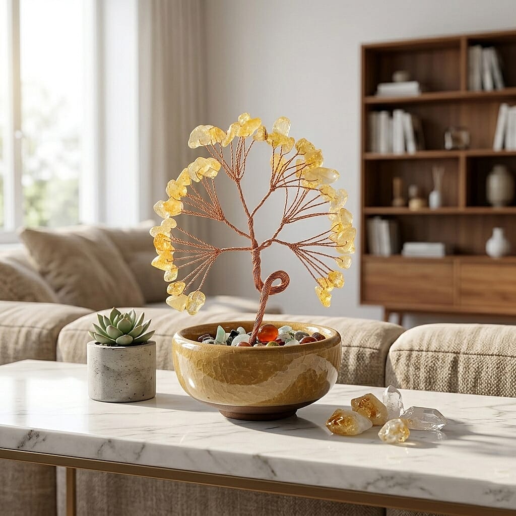 Livmore Citrine Tree with Ceramic Base