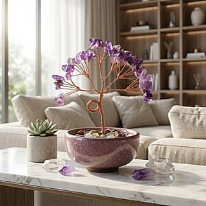 Livmore Amethyst Tree with Ceramic Base