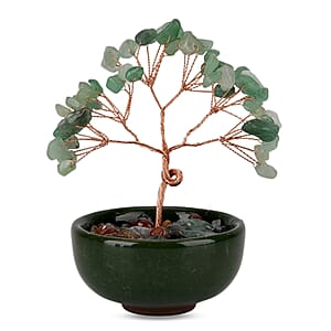Livmore Green Aventurine Tree with Ceramic Base