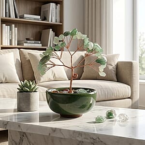 Livmore Green Aventurine Tree with Ceramic Base