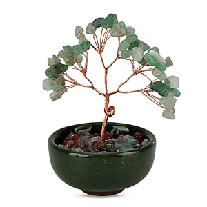 Livmore Green Aventurine Tree with Ceramic Base