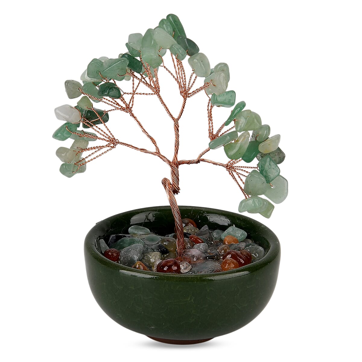 Livmore Green Aventurine Tree with Ceramic Base image number 3