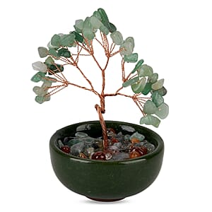 Livmore Green Aventurine Tree with Ceramic Base