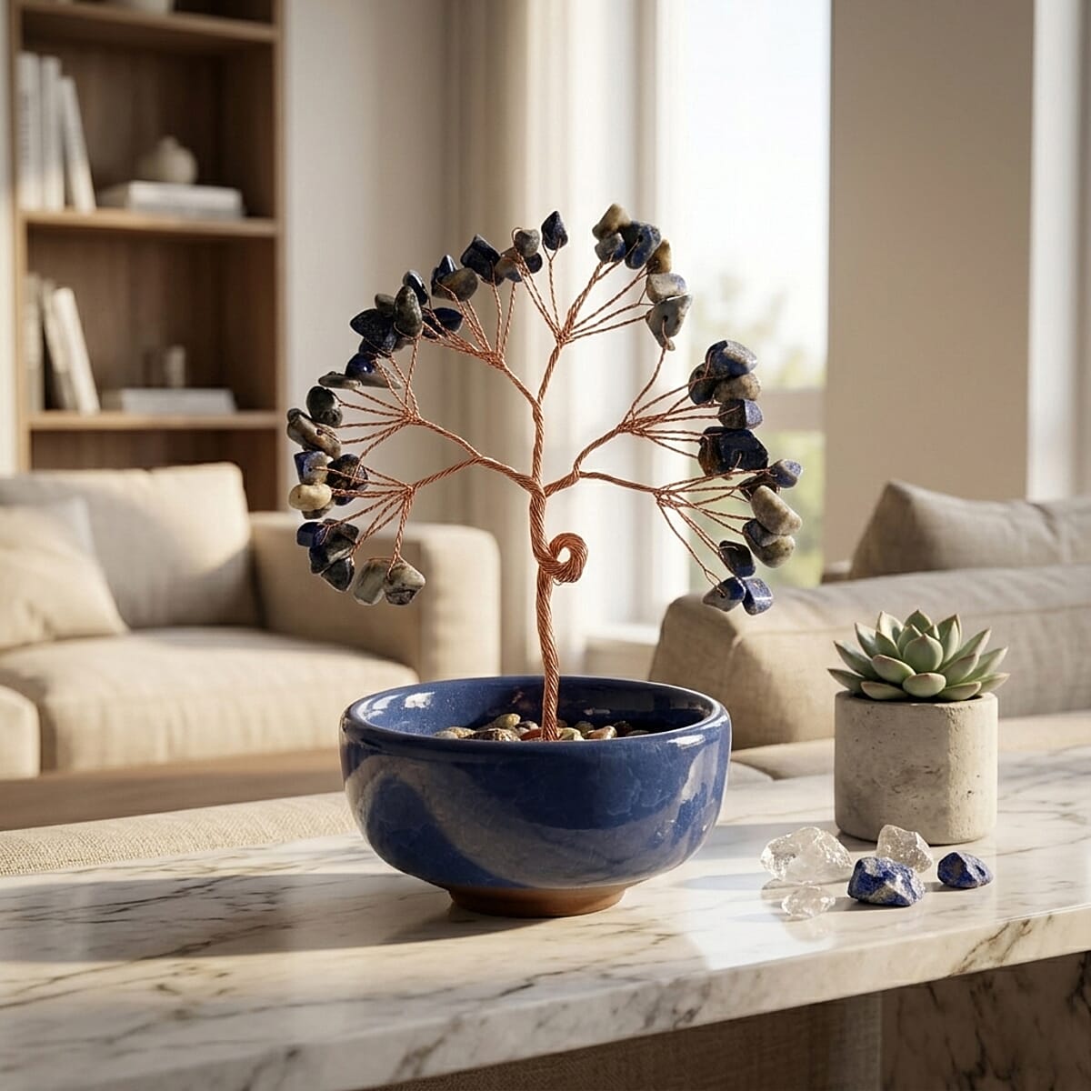 Livmore Lapis Tree with Ceramic Base image number 1