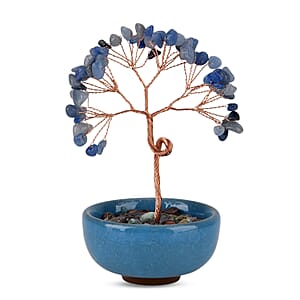 Livmore Blue Aventurine Tree with Ceramic Base