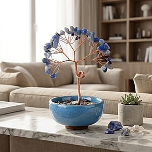 Livmore Blue Aventurine Tree with Ceramic Base