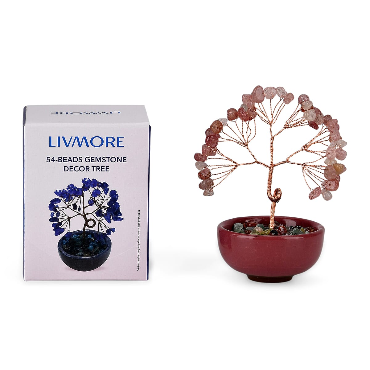 Livmore Strawberry Quartz Tree with Ceramic Base image number 5
