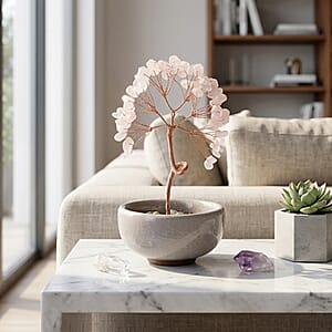 Livmore Rose Quartz Tree with Ceramic Base