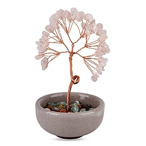 Livmore Rose Quartz Tree with Ceramic Base