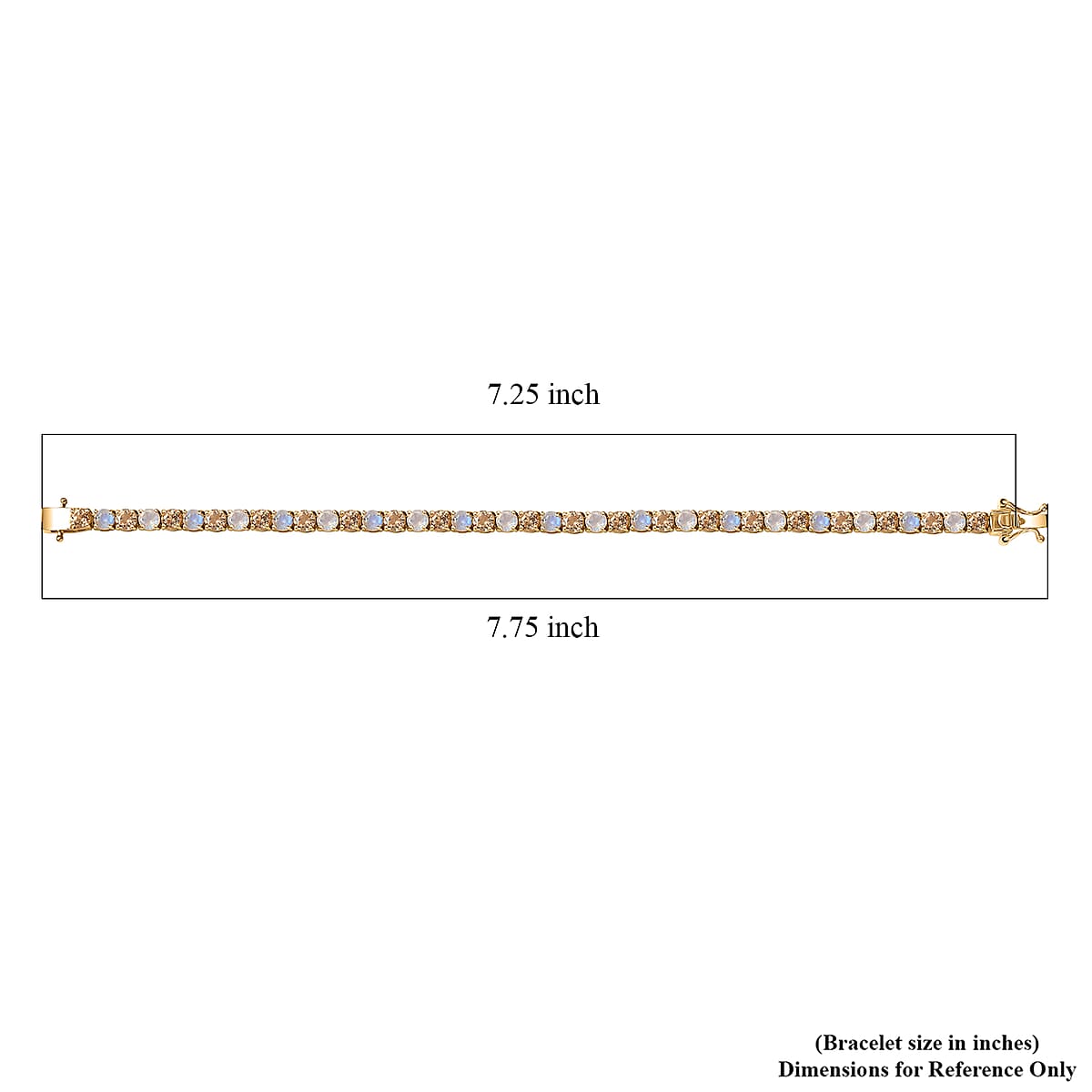 D'Joy Imperial Garnet and Rainbow Moonstone 12.00 ctw Sunfire Glow Bracelet in 18K Vermeil Yellow Gold Over Sterling Silver (7.25 In) image number 4