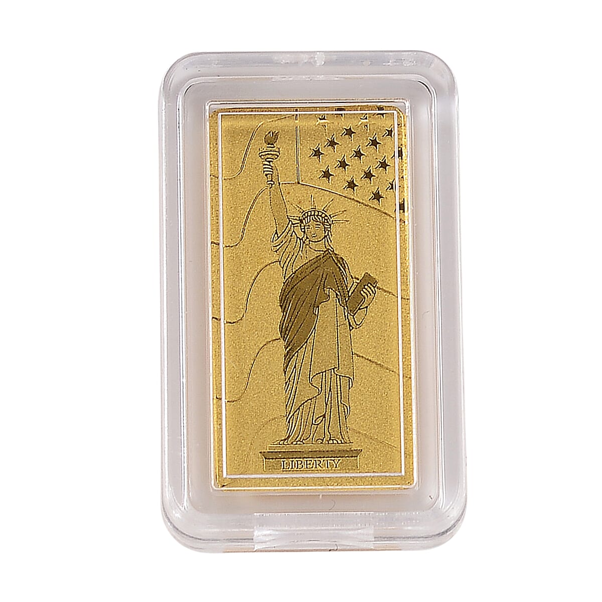 Doorbuster 24K Yellow Gold 3D Statue of Liberty Emboss Sheet (10x20x0.23mm) 1gram image number 0