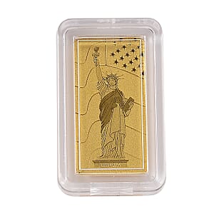 Doorbuster 24K Yellow Gold 3D Statue of Liberty Emboss Sheet (10x20x0.23mm) 1gram