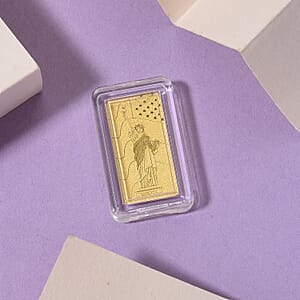 Doorbuster 24K Yellow Gold 3D Statue of Liberty Emboss Bar (10x20x0.23mm) 1gram