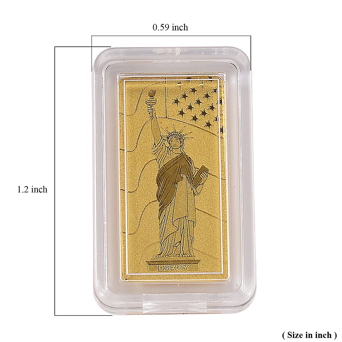 Doorbuster 24K Yellow Gold 3D Statue of Liberty Emboss Sheet (10x20x0.23mm) 1gram image number 4