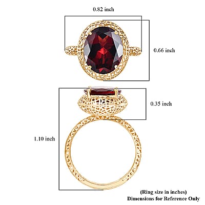 Mirage Collection Premium Mozambique Garnet 5.30 ctw Vintage Glow Ring in 10K Yellow Gold (Size 10.0)
