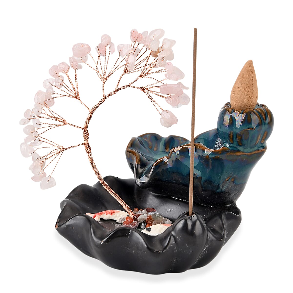 Livmore Rose Quartz Tree with Ceramic Base image number 2