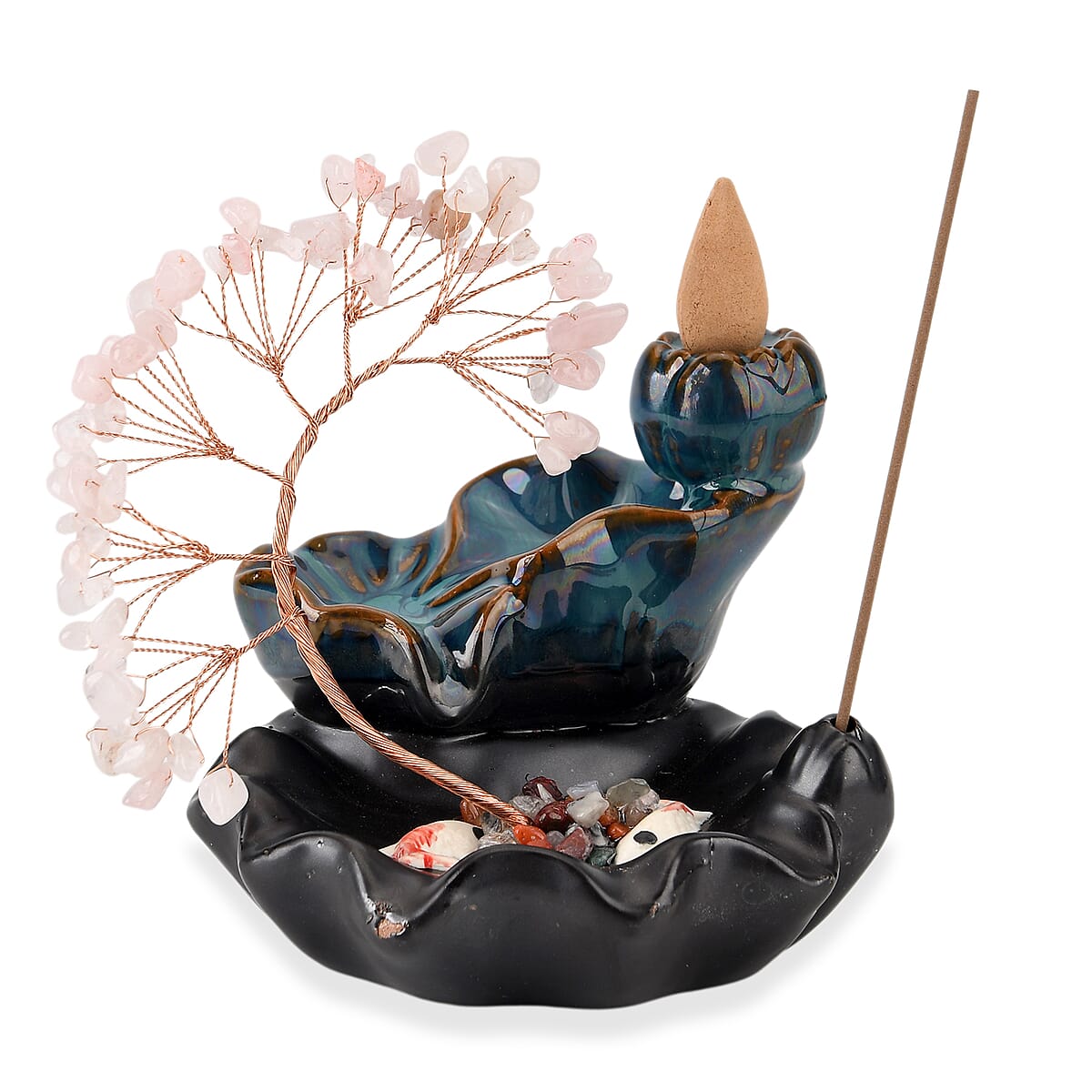 Livmore Rose Quartz Tree with Ceramic Base image number 4