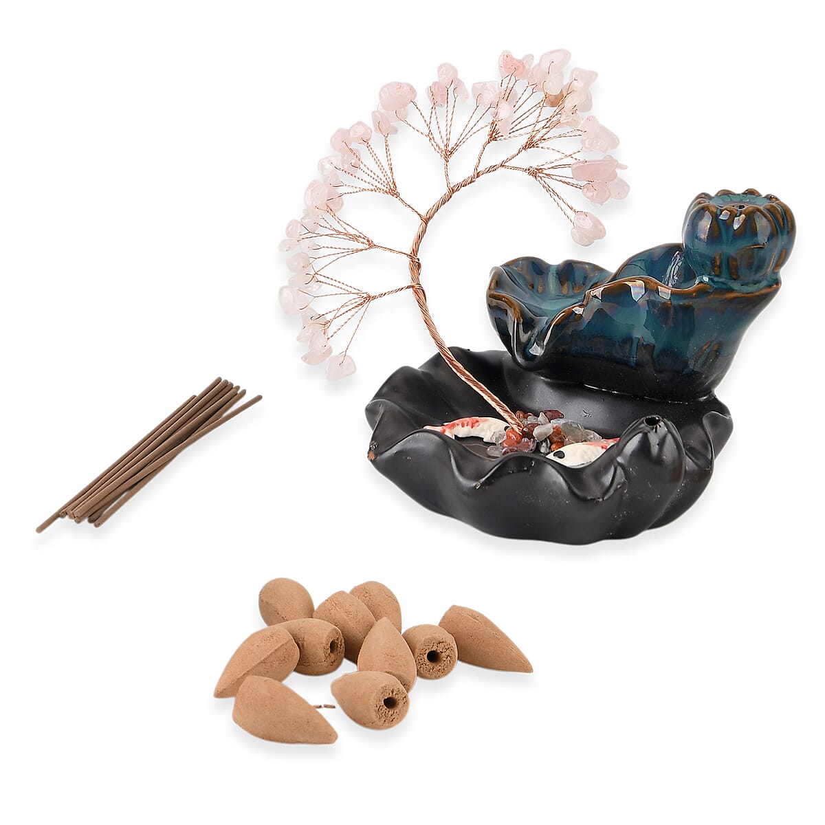 Livmore Rose Quartz Tree with Ceramic Base image number 6