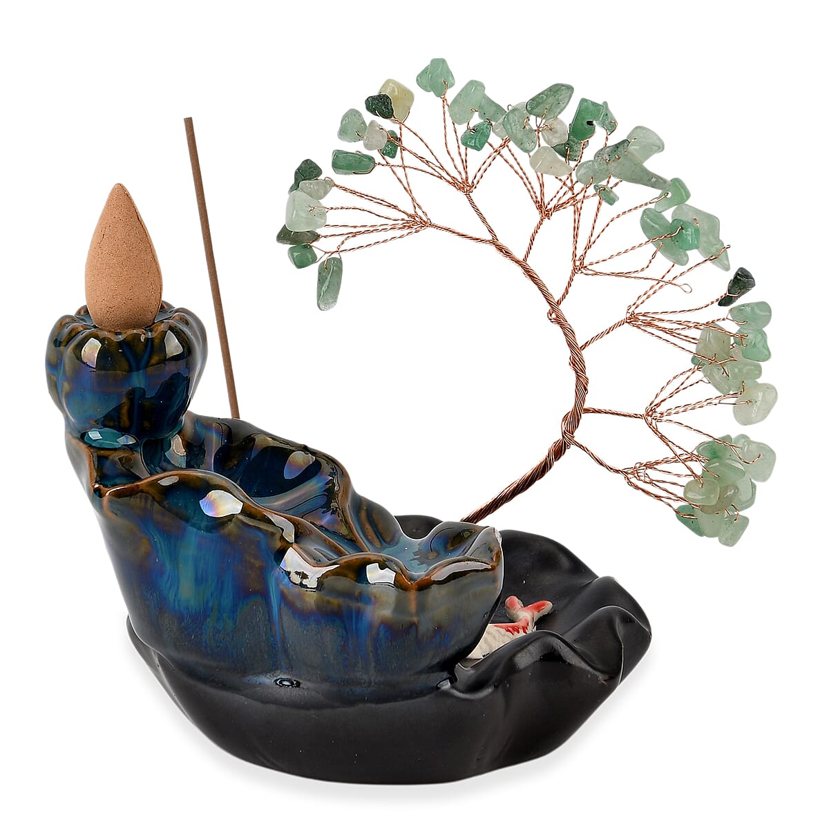 Livmore Green Aventurine Tree with Ceramic Base image number 3